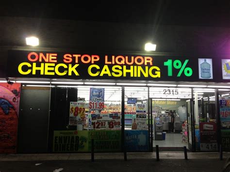 1043 M. . Liquor store check cashing